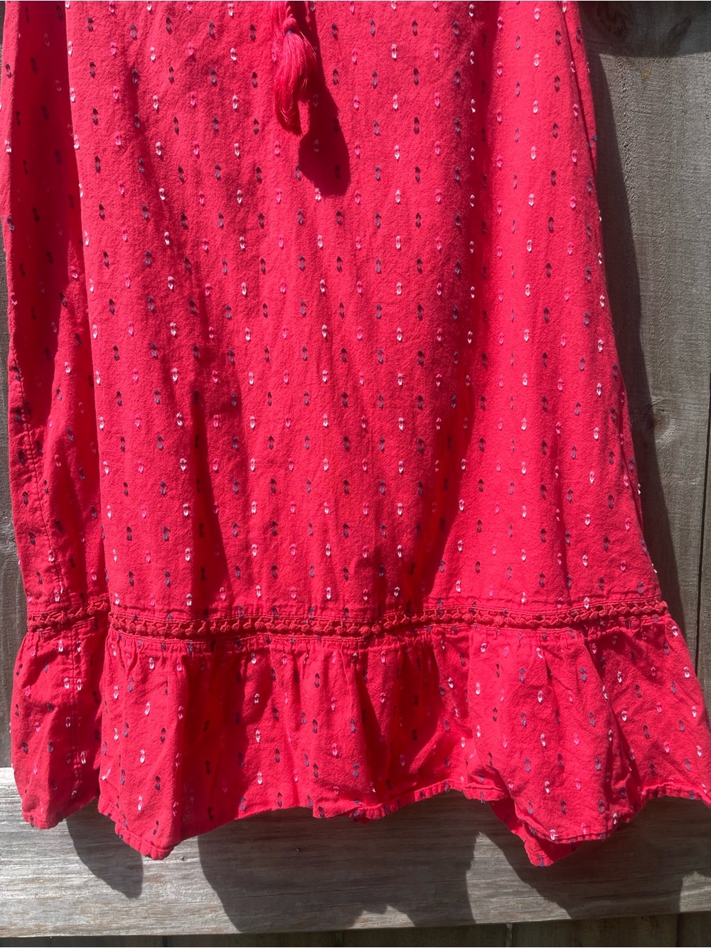 crown & ivy Coral Red Sleeveless Tie-Front Boho Tunic Sz M - Picture 3 of 11